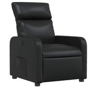 HETFTJN Fauteuil relax en cuir synthétique noir - Fonction couchage manuel jusqu'à 135° - 66 x 89,5 x 95,5 cm - Avec poche latérale - Confortable et durable - Pour salon, chambre, bureau, balcon