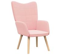 HETFTJN Fauteuil Relaxant Ergonomique en Tissu Sherpa Rose, Chaise de Salon avec Accoudoirs Rembourrés et Pieds en Bois d'Hévéa pour Chambre et Bureau, 62 x 67 x 95,5 cm