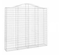 HETFTJN Gabion Lot de 3 jardinières surélevées 200 x 30 x 180/200 cm en fer galvanisé avec arche surélevée - Clôture de jardin moderne - Tuteur pour extérieur, balcon, jardin, brise-vue