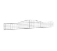 HETFTJN Gabion Lot de 4 jardinières surélevées 400 x 30 x 40/60 cm en fer galvanisé 3,5 mm Support stable comme brise-vue de jardin, design moderne pour jardin, terrasse et surfaces extérieures