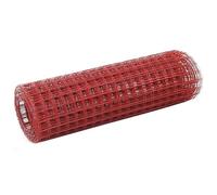 HETFTJN Grillage en acier PVC rouge - 25 m x 0,5 m - Maille de 25 mm - Robuste - Résistant aux intempéries - Flexible - Pour clôture de jardin, cage à poules, volière, pâturage extérieur