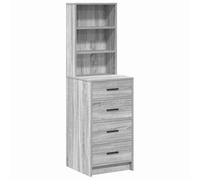 HETFTJN Haut Armoire Buffet Meuble de Rangement Sonoma Gris, Commode de Cuisine en Bois d'Ingénierie avec 4 Tiroirs pour Salle à Manger, Entrée et Salon, 40 x 41 x 135 cm