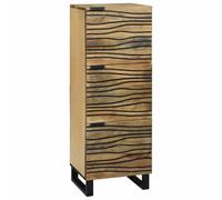 HETFTJN Highboard Marron 40x33,5x110 cm en Bois de Manguier Massif - Buffet Haut Rustique avec 3 Portes à Charnières et Étagères pour Rangement de Salon ou Salle à Manger