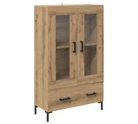HETFTJN Highboard Moderne en Bois d'Ingénierie Chêne Artisanal, Buffet Haut de Salon Compact avec Tiroir et 2 Portes, Meuble de Rangement Élégant pour Vaisselle et Livres, 69,5 x 31 x 115 cm