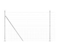 HETFTJN Kit Clôture de Jardin avec Poteaux, Grillage en Acier Galvanisé, 25m x 1,6m, Barrière de Délimitation Robuste pour Extérieur, Terrasse et Aménagement Paysager