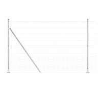 HETFTJN Kit Clôture de Jardin en Acier Galvanisé, Grillage avec 52 Poteaux, Délimitation pour Extérieur, Terrasse et Jardin, 25 x 1,6 m