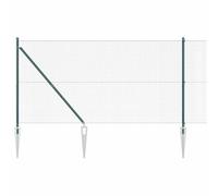 HETFTJN Kit de clôture de jardin - 10 poteaux en acier vert de 1,2 m - Avec filet en PVC de 16 x 16 mm - Design moderne et robuste - Pour délimitation de parterres, clôture pour chien, balcon et