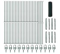 HETFTJN Kit de poteaux de clôture vert - 100 x 0,4 m - Avec filet de 25 mm - En acier et PVC - Design moderne - Robuste et durable - Pour jardin, terrasse et balcon
