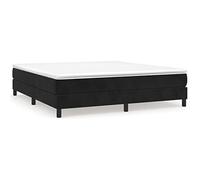 HETFTJN Lit à Sommier 180x200 cm avec Matelas et Surmatelas, Cadre de Lit Double en Velours Noir, Sommier Tapissier avec Ressorts Ensachés et Lattes en Contreplaqué pour Chambre