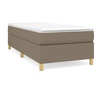 HETFTJN Lit à sommier tapissier, 80 x 200 cm, taupe, avec matelas et surmatelas, lit simple, moderne, en tissu résistant, matelas à ressorts ensachés, pour chambre à coucher, chambre d'amis