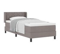 HETFTJN Lit à sommier tapissier taupe, 90 x 200 cm, lit simple moderne, avec design épuré et tête de lit réglable, cadre en bois robuste et matelas à fermeté moyenne, pour chambre à coucher, chambre
