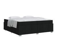 HETFTJN Lit Complet avec Matelas et Cadre de Lit 200 x 200 cm Noir, Lit Boxspring Double Empereur en Tissu et Bois d'Ingénierie, Sommier à Lattes Rigides pour Chambre Adulte