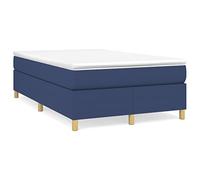 HETFTJN Lit Complet avec Sommier et Matelas 120x200 cm, Lit Rembourré en Tissu Bleu avec Surmatelas, Cadre de Lit Robuste avec Lattes en Contreplaqué, Ensemble de Literie