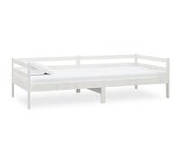 HETFTJN Lit de Jour 90x200 cm en Bois de Pin Massif, Cadre de Canapé-Lit Blanc avec Sommier à Lattes, Divan Lit Simple pour Chambre d'amis ou Salon (sans Matelas)