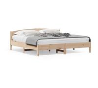 HETFTJN Lit en bois de pin massif 200 x 200 cm - Sans matelas - Design moderne - Cadre de lit robuste pour dormir et vivre dans la chambre à coucher, la chambre d'amis ou la chambre d'adolescent