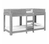 HETFTJN Lit Superposé 100x200 cm, Lit Double Gain de Place en Bois d'Ingénierie, Structure Robuste avec Lattes pour Chambre d'Ado et d'enfant, Coloris Gris Sonoma