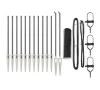 HETFTJN Lot de 13 poteaux de clôture gris - 250 x 40 cm - En acier - Design moderne et robuste - Pour jardin, terrasse, balcon - Brise-vue pour chiens et roue libre