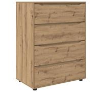 HETFTJN Lot de 2 armoires de rangement en chêne Artisan - 80 x 48 x 105 cm - Design moderne - Avec 4 tiroirs réglables en hauteur - Pour salon, couloir et chambre à coucher, armoire de jardin, bureau