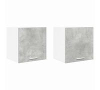 HETFTJN Lot de 2 armoires suspendues de cuisine - Gris béton - Blanc - 40 x 31 x 40 cm - Matériau bois - Design moderne - Durable - Avec porte - Pour cuisine, salle à manger et couloir