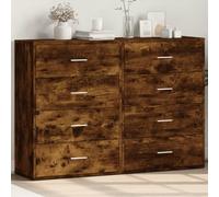 HETFTJN Lot de 2 buffets en chêne fumé 60 x 31 x 84 cm - Haute capacité de charge jusqu'à 50 kg - Design moderne - Rangement pratique pour salon, couloir, bureau, cuisine