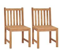 HETFTJN Lot de 2 Chaises de Jardin en Bois de Teck Solide - Fauteuils d'Extérieur, Chaise pour Terrasse Balcon, Design Raffiné, 50 x 53 x 90 cm, Bois Dur Poncé