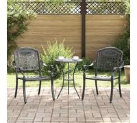 HETFTJN Lot de 2 chaises de jardin, noires, en aluminium, vintage, 55 x 56,5 x 91 cm, résistantes aux intempéries, avec accoudoirs ergonomiques, pour jardin, terrasse, balcon