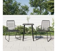HETFTJN Lot de 2 chaises de jardin, noires, en rotin PVC résistant aux UV, avec structure en acier revêtu par pulvérisation, 58 x 59 x 85,5 cm, fauteuil lounge pliable résistant aux intempéries pour