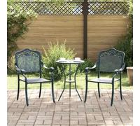 HETFTJN Lot de 2 chaises de jardin vintage en aluminium avec accoudoirs sculptés, empilables et résistantes aux intempéries, pour balcon, terrasse, jardin - 64 x 62 x 93 cm - Vert