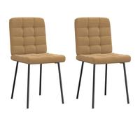 HETFTJN Lot de 2 chaises de salle à manger en velours marron avec structure en métal et bois - Design moderne et confortable - Rembourrées - 45 x 54 x 83 cm - Robuste - Pour salle à manger, cuisine