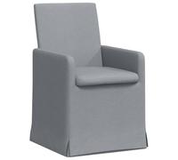 HETFTJN Lot de 2 Chaises de Salle à Manger Grises avec roulettes et Accoudoirs - Fauteuils de Salon Modernes en Tissu Confortables, Chaises de Bureau Ergonomiques, 57 x 67 x 95 cm