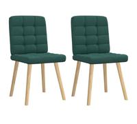 HETFTJN Lot de 2 chaises de salle à manger, vert foncé, 45 x 54 x 86 cm, housse en tissu 100 % polyester, structure en bois massif, rembourrage confortable pour salle à manger, cuisine, salon, chambre