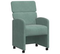 HETFTJN Lot de 2 chaises de salle à manger vert océan avec roulettes en velours 58 x 65 x 98 cm - Design ergonomique et moderne - Pour salle à manger, cuisine, bureau à domicile