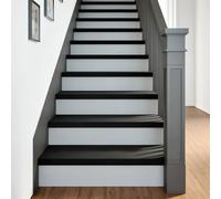 HETFTJN Lot de 2 marches d'escalier en bois de chêne massif - 70 x 25 x 2 cm - Marron foncé - Marchepied moderne ou rebord de fenêtre avec structure antidérapante robuste - Pour salon, couloir et