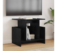 HETFTJN Lot de 2 meubles TV bas - Chêne noir - 50 x 35 x 45 cm - En bois massif - Design moderne - Grand espace de rangement - Meuble TV pour salon, chambre à coucher, couloir