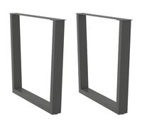HETFTJN Lot de 2 Pieds de Table à Manger en V, Piètements de Table en Acier Thermolaqué 80 x 72-73,3 cm, Pied de Bureau Métal Robuste avec Patins Réglables pour Table DIY, Anthracite