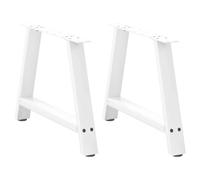 HETFTJN Lot de 2 pieds de table basse en forme de A - 70 x 42-43 cm - Acier revêtu par pulvérisation - Blanc - Avec niveleurs réglables - Design moderne - Robuste et durable - Pour salon, salle à