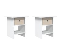 HETFTJN Lot de 2 Tables de Chevet Blanc 41x40x45 cm, Table de Nuit Moderne en Bois d'Ingénierie avec 1 Tiroir et Étagère de Rangement, Meuble Bas de Chambre Compact et Élégant