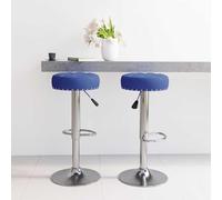 HETFTJN Lot de 2 tabourets de bar - Hauteur réglable à 360 ° - Assise : 32 x 32 cm - 63-83 cm - Structure en acier rembourrée - Pour cuisine, salle à manger, home bar - Bleu