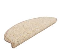 HETFTJN Lot de 20 tapis d'escalier, 65 x 21 cm, crème, semi-circulaires, en 100 % polypropylène, touffetés, avec ruban adhésif double face pour escalier, antidérapants, insonorisants, lavables et