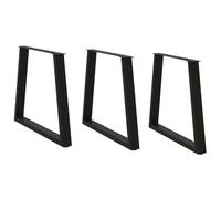 HETFTJN Lot de 3 pieds de table en forme de V - Noir - 80 x 72-73,3 cm - En acier revêtu par pulvérisation - Avec niveleurs réglables en plastique - Pour table à manger, bureau, table basse dans la