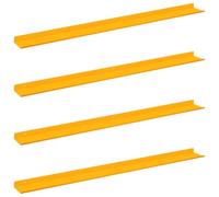 HETFTJN Lot de 4 étagères murales flottantes en acier - 100 x 9 x 2,5 cm - Étagère murale moderne en métal - Étagère murale minimaliste pour salon et bureau - Jaune moutarde