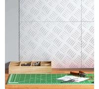 HETFTJN Lot de 4 tapis d'escalier en aluminium tôle ondulée 40 x 30 cm - Design moderne - Robuste et durable - Pour appartement, maison, couloir, bureau, entrée