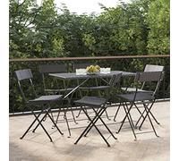 HETFTJN Lot de 6 chaises de jardin pliantes en polyrotin résistant aux intempéries, noires, 40 x 45 x 79 cm, pliables, légères, robustes, pour balcon, terrasse, camping, extérieur