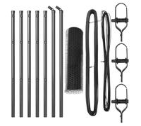 HETFTJN Lot de 7 poteaux de clôture - 1000 x 60 cm - En acier et PVC - Gris - Design moderne avec robustesse et durabilité - Pour jardin, terrasse, balcon et clôture de pâturage