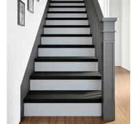 HETFTJN Lot de 8 marches d'escalier en bois massif - Marron foncé - 70 x 25 x 2 cm - Chêne - Design moderne - Convient également comme rebord de fenêtre pour salon, couloir et cuisine