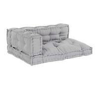 HETFTJN Lot de coussins pour palettes - 120 x 80 x 38 cm - Tissu gris - Design moderne - Robuste et confortable - Pour salon, balcon et jardin