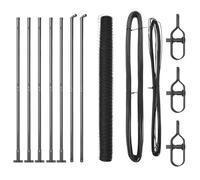 HETFTJN Lot de poteaux de clôture - 10 x 1,5 m - Gris - En acier et PVC - Design moderne - Robuste et durable - Pour jardin, terrasse, balcon et étang - Clôture pour chien et brise-vue