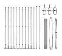 HETFTJN Lot de poteaux de clôture - 25 m - En acier argenté - Hauteur : 120 cm - Design moderne - Robuste et durable - Pour jardin, terrasse, balcon, comme brise-vue - Clôture pour chien ou clôture de