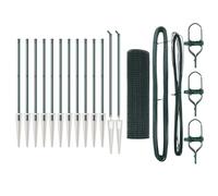 HETFTJN Lot de poteaux de clôture - 25 m x 0,6 m - En acier et PVC - Vert - Design moderne avec pic poteau - Pour jardin, balcon et terrasse - Bordure robuste