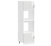 HETFTJN Lucca - Lot de 2 armoires de cuisine - Blanc brillant - 60 x 57 x 207 cm - Pieds réglables en hauteur - Peu encombrant - Pour cuisine encastrée moderne et petite cuisine